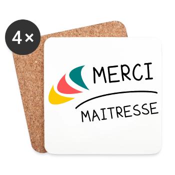 MERCI. MAÎTRESSE. MAÎTRE. MERCI MAÎTRESSE - Dessous de verre (lot de 4) - blanc - Devant