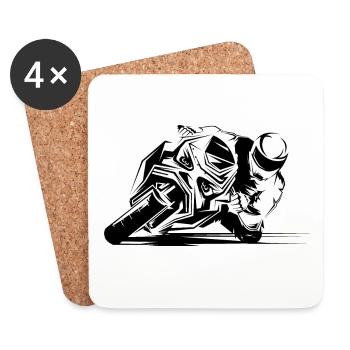Moto Racing Motorrad Racebike Rennstrecke Symbol - Untersetzer (4er-Set) - Weiß - Vorne