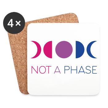 LGBTQ Pride Month - Not a Phase - Bisexual - Coasters (set of 4) - white - Front