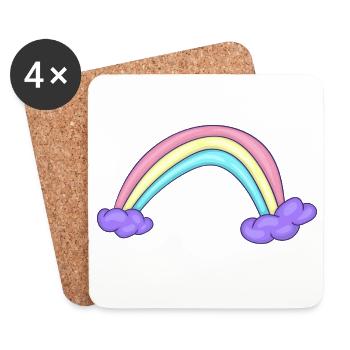 Kleiden Sie sich in Freude mit unserer Regenbogenkollektion - Untersetzer (4er-Set) - Weiß - Vorne