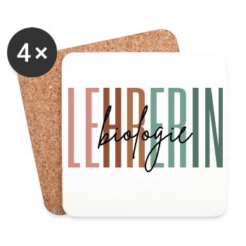 Lehrerin Biologie Biologielehrerin Geschenk - Untersetzer (4er-Set) - Weiß - Vorne