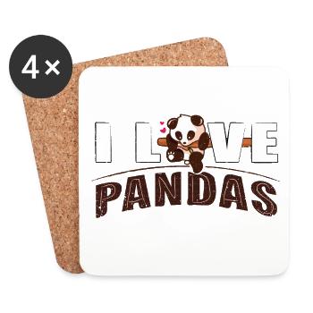 J’adore les PANDAS - Dessous de verre (lot de 4) - blanc - Devant
