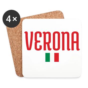Flagge Verona-Italien - Untersetzer (4er-Set) - Weiß - Vorne
