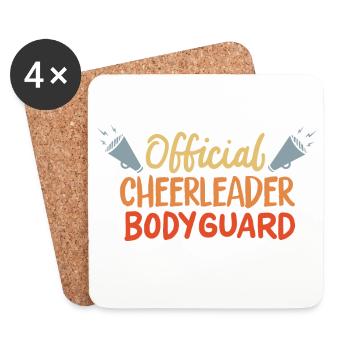 Offizieller Cheerleader Bodyguard - Untersetzer (4er-Set) - Weiß - Vorne