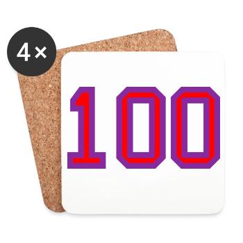 100. 100 JAHRE. 100-JÄHRIGES JUBILÄUM. GEBURTSTAG 100 - Untersetzer (4er-Set) - Weiß - Vorne