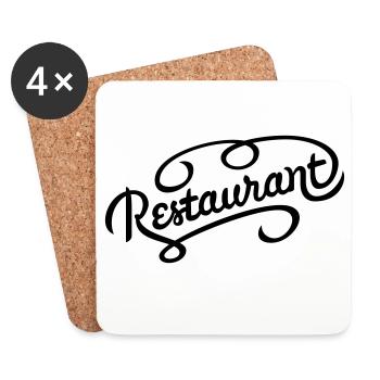 Restaurant lettering - Coasters (set of 4) - white - Front