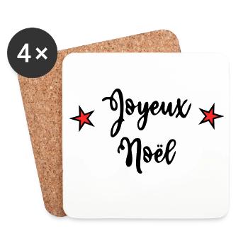 CHRISTMAS. MERRY CHRISTMAS. MERRY CHRISTMAS. SANTA CLAUS - Coasters (set of 4) - white - Front