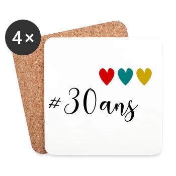 30. 30 YEARS. 30th ANNIVERSARY. 30 YEARS ANNIVERSARY. - Coasters (set of 4) - white - Front