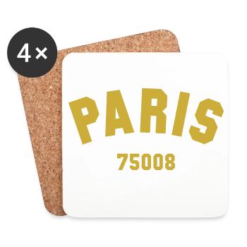 8e arrondissement de PARIS - Dessous de verre (lot de 4) - blanc - Devant