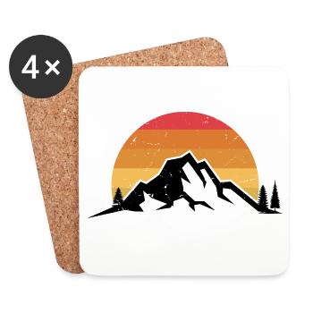 Sunset Ridge Silhouette - Coasters (set of 4) - white - Front