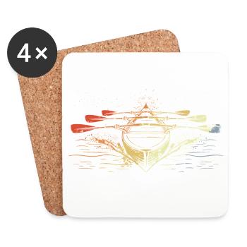 Racing Rowing Boat Vintage Look - Coasters (set of 4) - white - Front