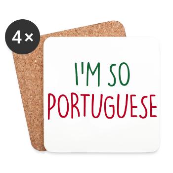 JE SUIS TELLEMENT PORTUGAIS Portugais Portugal - Dessous de verre (lot de 4) - blanc - Devant