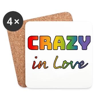 Chemise Crazy in Love arc-en-ciel b - Dessous de verre (lot de 4) - blanc - Devant
