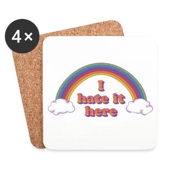 Ironic rainbow curse - Coasters (set of 4) - white - Front