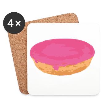 Snack-Attacke: der rosa Kuchen aus der Kantine! - Untersetzer (4er-Set) - Weiß - Vorne
