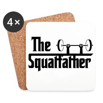 The Squatfather schwarz - Untersetzer (4er-Set) - Weiß - Vorne