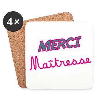 MAÎTRESSE. MERCI. MERCI MAÎTRESSE - Dessous de verre (lot de 4) - blanc - Devant