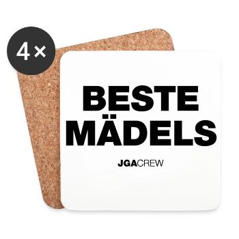Meilleur équipage de filles (enterrement de vie de garçon) - Dessous de verre (lot de 4) - blanc - Devant