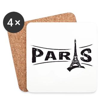 PARIS avec la Tour Eiffel - Dessous de verre (lot de 4) - blanc - Devant