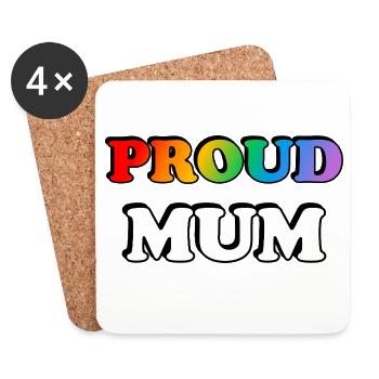 Regenbogen Stolze Mutter LGBTQ Stolz - Untersetzer (4er-Set) - Weiß - Vorne