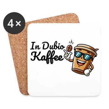 In Dubio Coffee – Coffee Shirt for Coffee Lovers - Coasters (set of 4) - white - Front