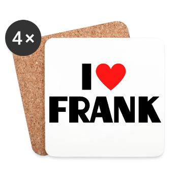 I love Frank Red Heart Love Fan Gift - Coasters (set of 4) - white - Front