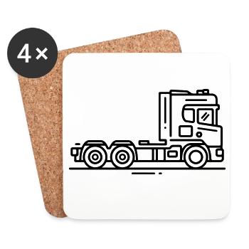 Laster Lkw Fahrzeug - Untersetzer (4er-Set) - Weiß - Vorne