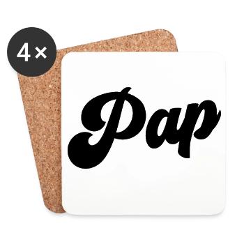 Pap Der beste Pap Pap Großvater Vatertag Pap - Untersetzer (4er-Set) - Weiß - Vorne
