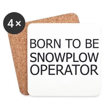 Snowplow Operator Born To Be Schneepflugfahrer - Untersetzer (4er-Set) - Weiß - Vorne