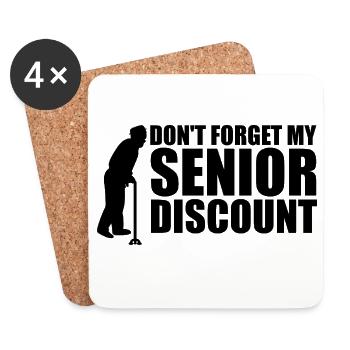 N’oubliez pas ma réduction senior Older S - Dessous de verre (lot de 4) - blanc - Devant