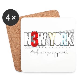 Urbain NYC Skyline Design abstrait - Dessous de verre (lot de 4) - blanc - Devant