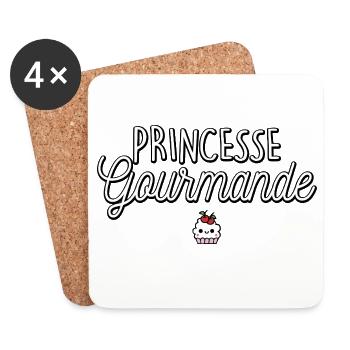 Princesse Gourmande Gateau Patisserie  Humour - Dessous de verre (lot de 4) - blanc - Devant