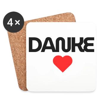 Hearty Thank You Design for Gratitude - Coasters (set of 4) - white - Front