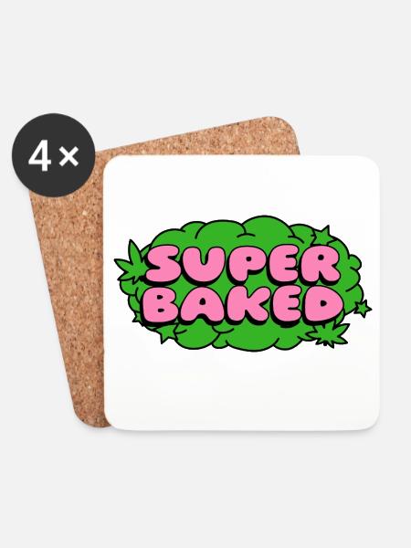 Super Baked Neon Pop - Coasters (set of 4) - white
