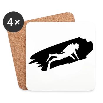 Diver - Diving - Diving Gifts - Coasters (set of 4) - white - Front