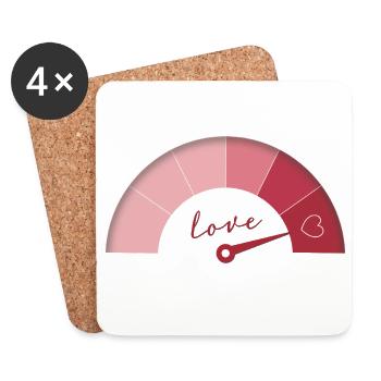 Love Meter – Love at full throttle - Coasters (set of 4) - white - Front