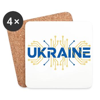 Ukraine Circuit Flagge Design - Untersetzer (4er-Set) - Weiß - Vorne