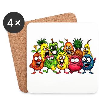 Crazy fruits - Coasters (set of 4) - white - Front