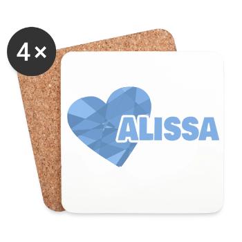 Maman Alissa - Dessous de verre (lot de 4) - blanc - Devant