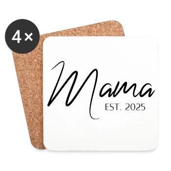 Mama Seit 2025 Jahrgang Mutter Elegant - Untersetzer (4er-Set) - Weiß - Vorne