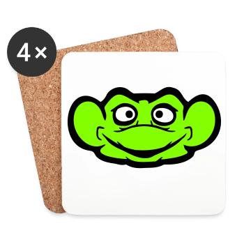 Frog Toad Smiles Funny Comic Happy Cool - Coasters (set of 4) - white - Front