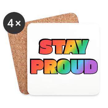 Stay Proud Rainbow Gradient - Untersetzer (4er-Set) - Weiß - Vorne