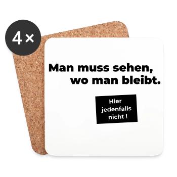 sehen wo man bleibt - Untersetzer (4er-Set) - Weiß - Vorne