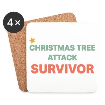 Survivor Christmas Tree - Coasters (set of 4) - white - Front