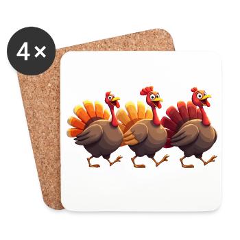 Bébé dinde de Thanksgiving - Dessous de verre (lot de 4) - blanc - Devant