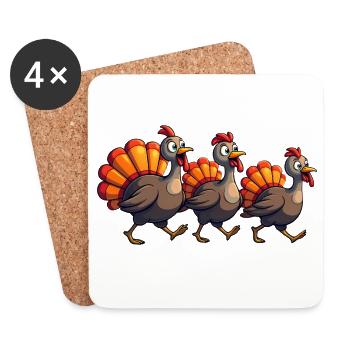 Bébé dinde de Thanksgiving - Dessous de verre (lot de 4) - blanc - Devant