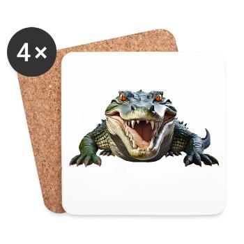 Crocodile - Dessous de verre (lot de 4) - blanc - Devant