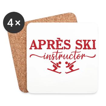 Après Ski Instructor Skilehrer - Coasters (set of 4) - white - Front