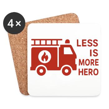 Firefighters - Less is more Hero - Coasters (set of 4) - white - Front