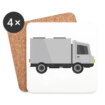 Lieferauto - Untersetzer (4er-Set) - Weiß - Vorne